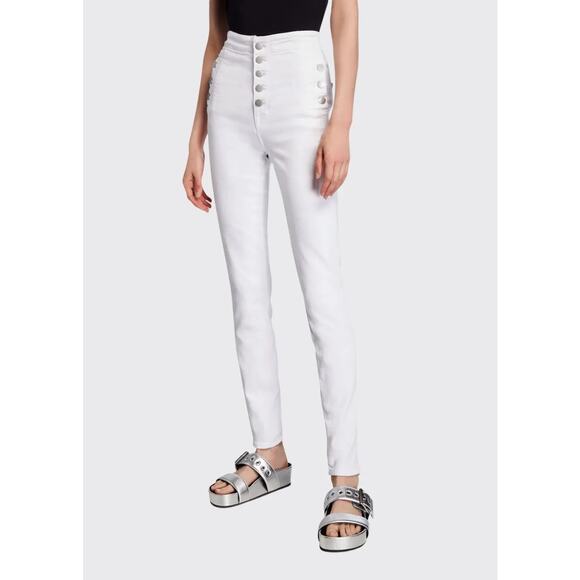 J Brand Natasha Sky-High Super Skinny Jeans Blanc White - Size: 26 - Picture 1 of 12